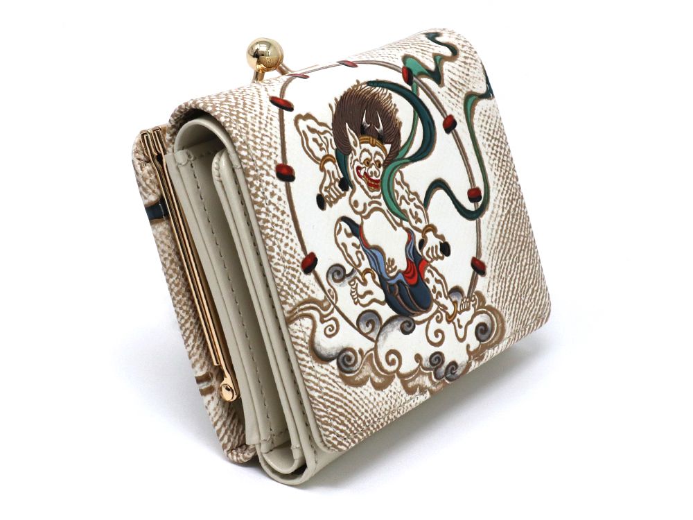 FUJIN RAIJIN - Gods of Wind and Thunder Small GAMAGUCHI Trifold Wallet