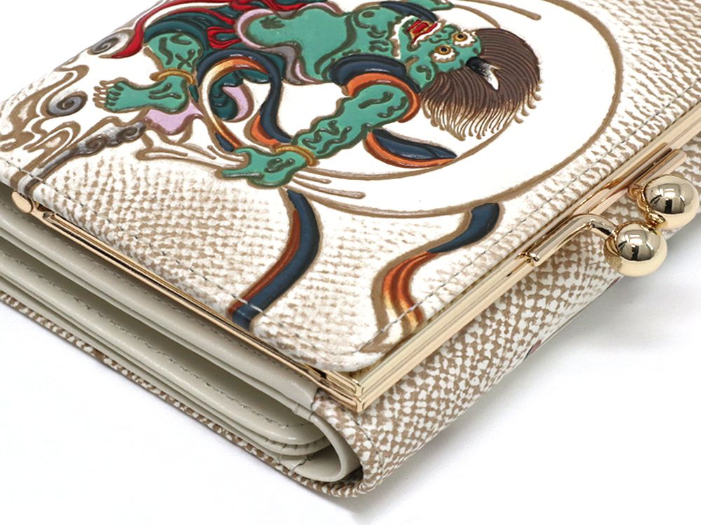 FUJIN RAIJIN - Gods of Wind and Thunder Small GAMAGUCHI Trifold Wallet