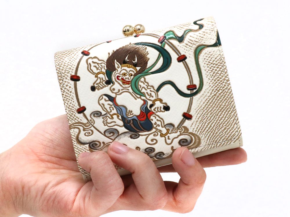 FUJIN RAIJIN - Gods of Wind and Thunder Small GAMAGUCHI Trifold Wallet