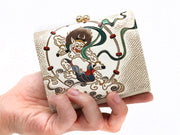 FUJIN RAIJIN - Gods of Wind and Thunder Small GAMAGUCHI Trifold Wallet