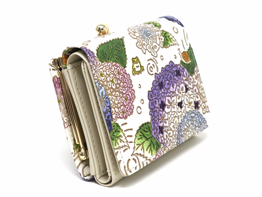 Hydrangeas Small GAMAGUCHI Trifold Wallet