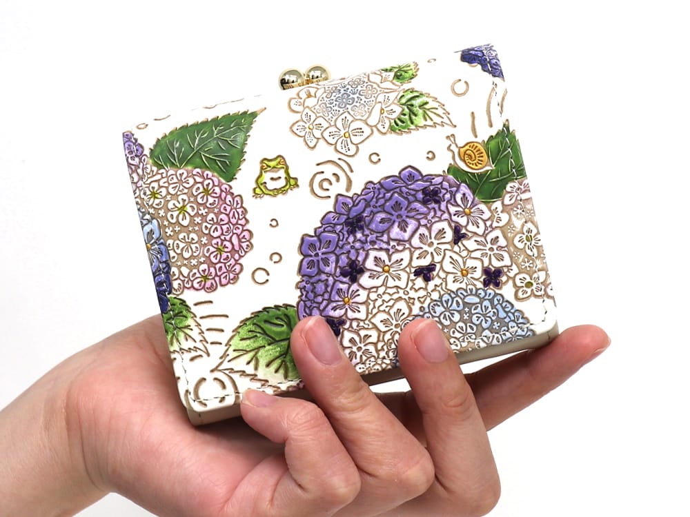 Hydrangeas Small GAMAGUCHI Trifold Wallet