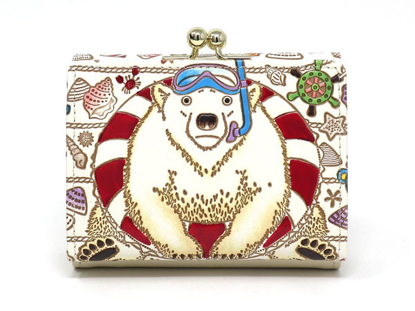 Seaside Bear Small GAMAGUCHI Trifold Wallet