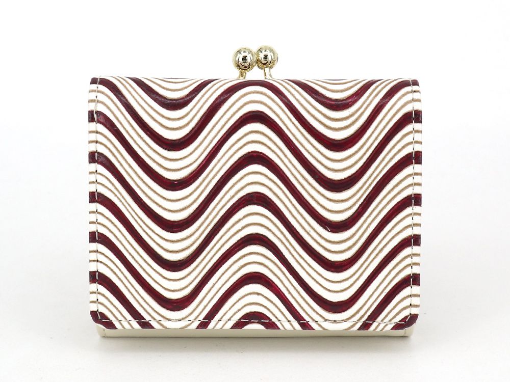 YOKONAMI Waves (Wine) Small GAMAGUCHI Trifold Wallet