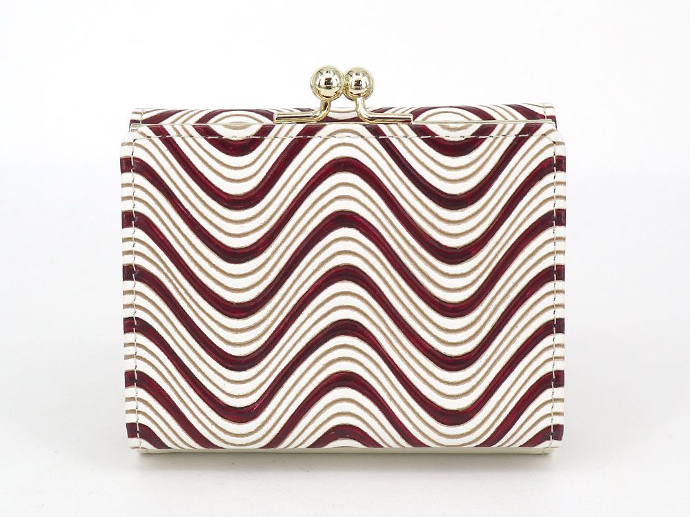 YOKONAMI Waves (Wine) Small GAMAGUCHI Trifold Wallet