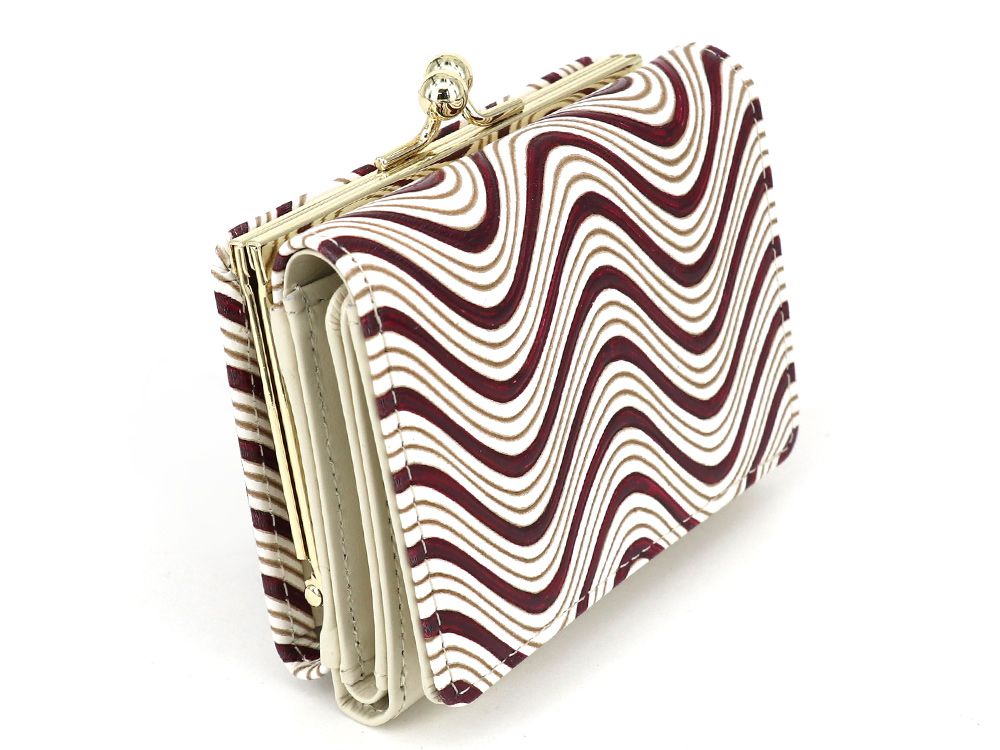 YOKONAMI Waves (Wine) Small GAMAGUCHI Trifold Wallet