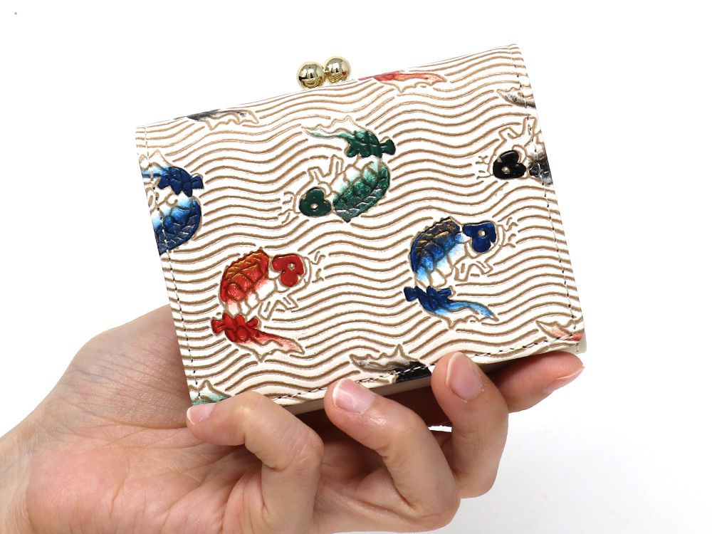 Carps leaping the waterfall  Small GAMAGUCHI Trifold Wallet