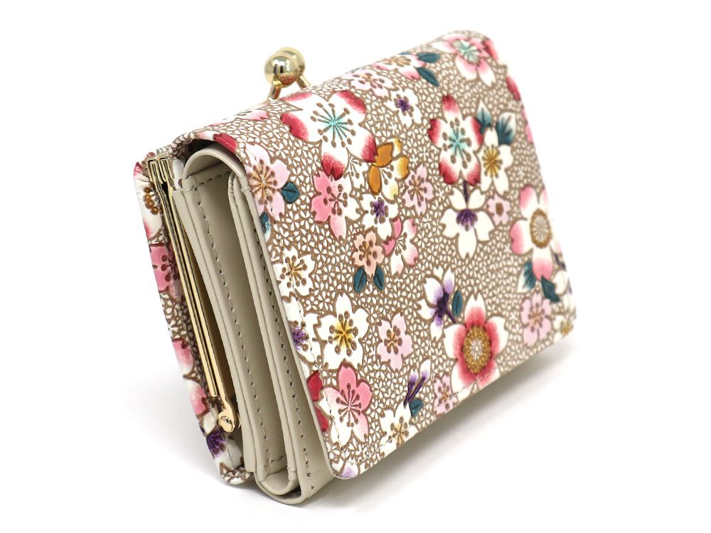 Colorful Cherry Blossoms Small GAMAGUCHI Trifold Wallet