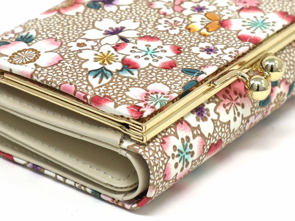 Colorful Cherry Blossoms Small GAMAGUCHI Trifold Wallet