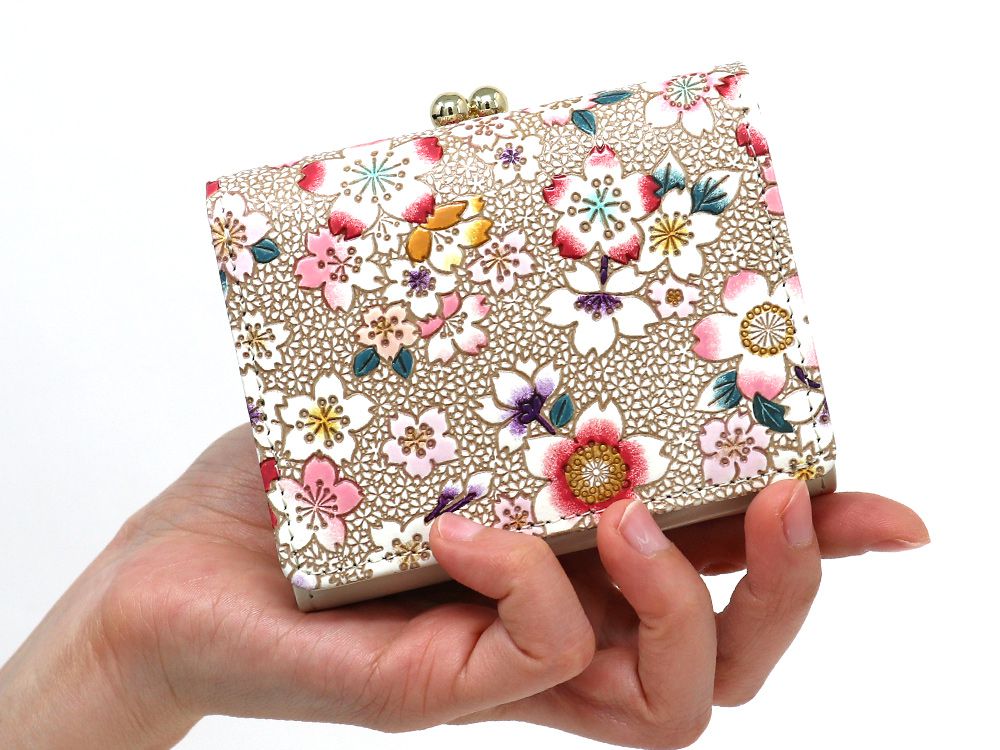 Colorful Cherry Blossoms Small GAMAGUCHI Trifold Wallet