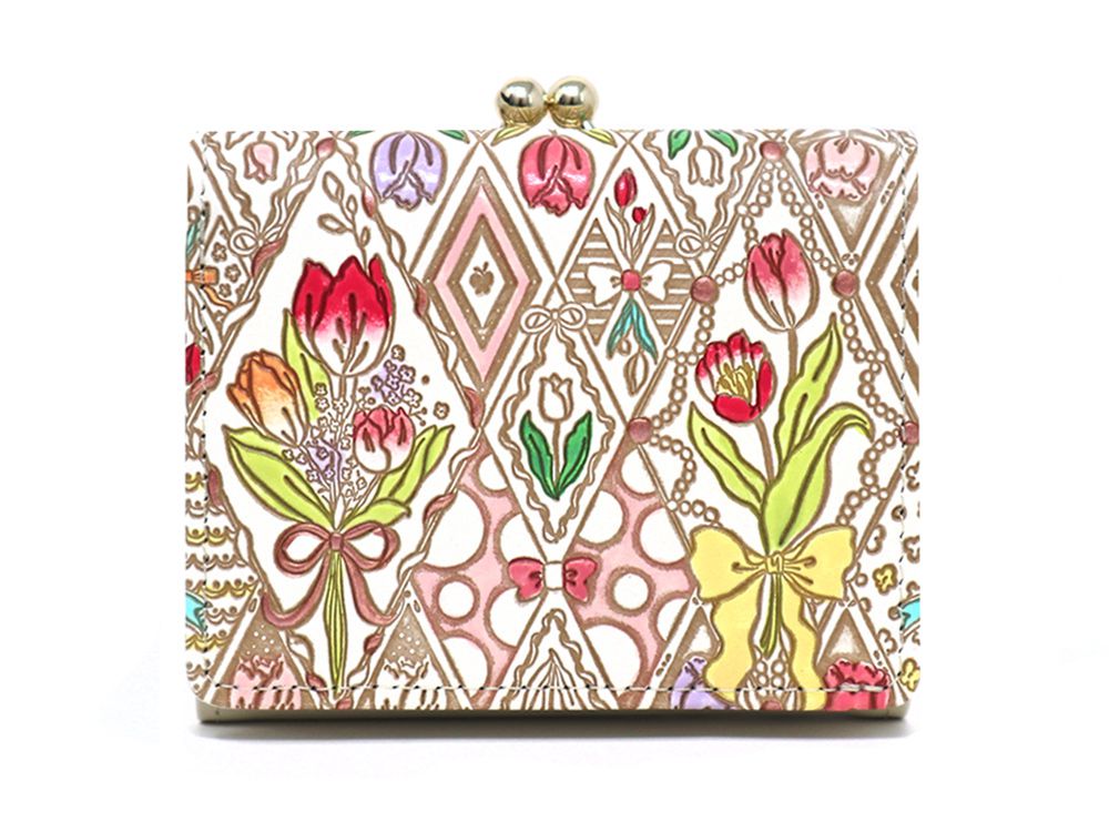 Tulips Small GAMAGUCHI Trifold Wallet