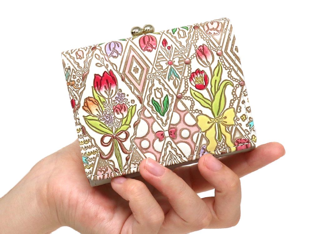 Tulips Small GAMAGUCHI Trifold Wallet