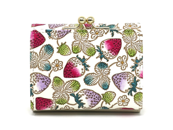 Strawberries (Mauve - Limited Ed.) Small GAMAGUCHI Trifold Wallet