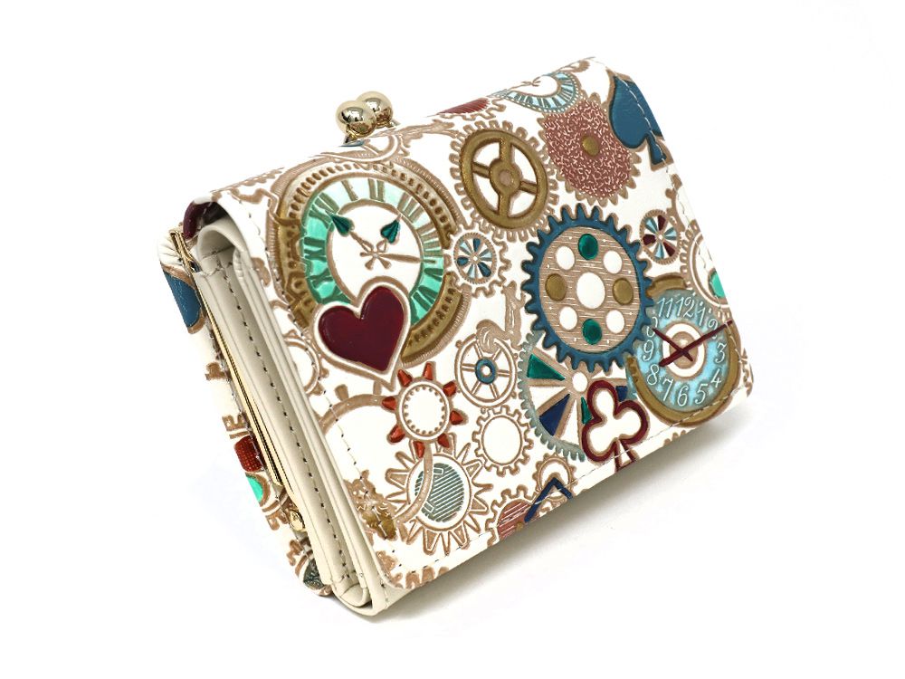 Gears Of Time (Blue-Green) Small GAMAGUCHI Trifold Wallet