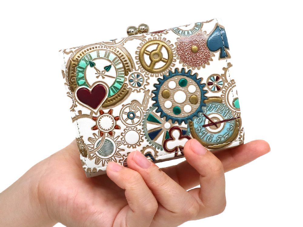 Gears Of Time (Blue-Green) Small GAMAGUCHI Trifold Wallet