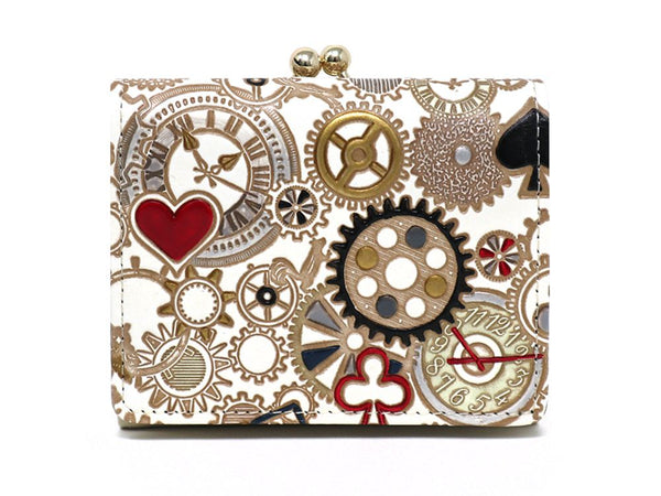 Gears Of Time (Red-Black) Small GAMAGUCHI Trifold Wallet