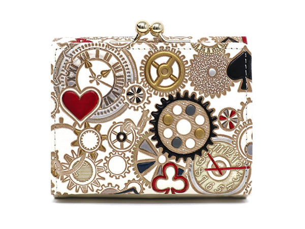 Gears Of Time (Red-Black) Small GAMAGUCHI Trifold Wallet