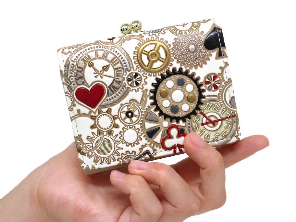 Gears Of Time (Red-Black) Small GAMAGUCHI Trifold Wallet