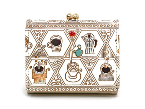 Coffee Small GAMAGUCHI Trifold Wallet