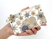 Snow Ornaments (Blue) Thin Card Case