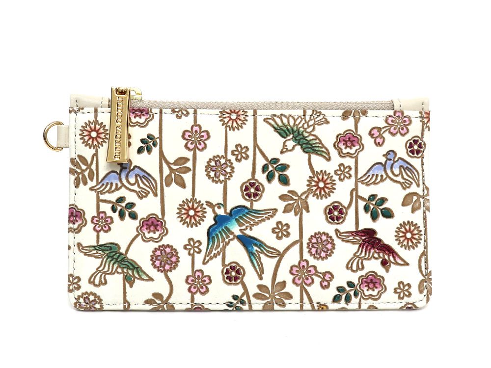 Birds and Cherry Blossoms Thin Card Case