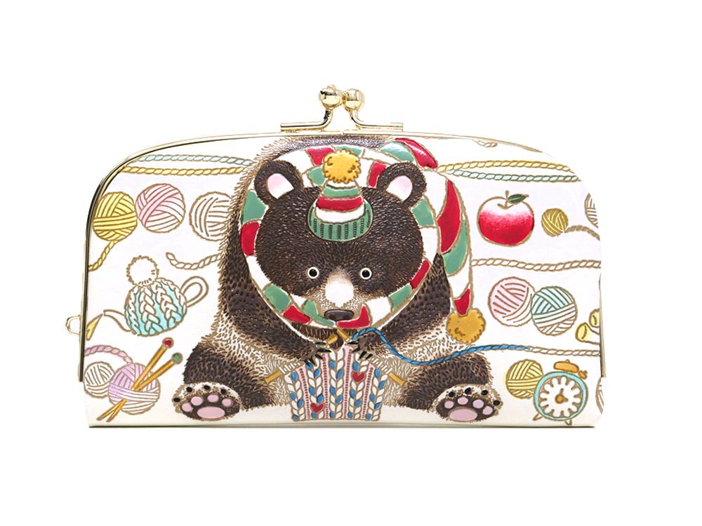 Knitting Bear GAMAGUCHI Small Clasp Purse