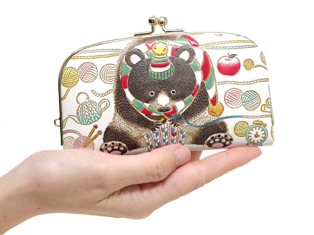 Knitting Bear GAMAGUCHI Small Clasp Purse