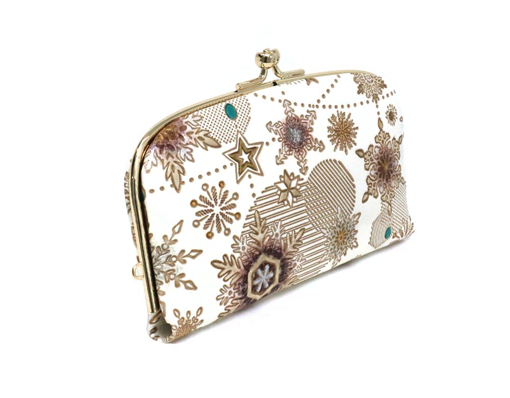 Snow Ornaments (Brown) GAMAGUCHI Small Clasp Purse