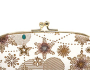 Snow Ornaments (Brown) GAMAGUCHI Small Clasp Purse