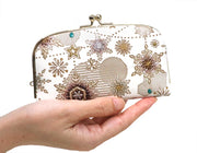 Snow Ornaments (Brown) GAMAGUCHI Small Clasp Purse