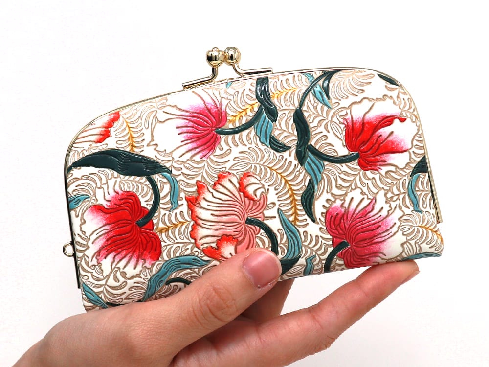 North Garden (Coral) GAMAGUCHI Small Clasp Purse