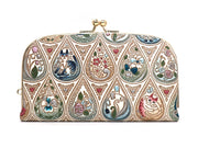 Flowers and Cats (Indigo) GAMAGUCHI Small Clasp Purse