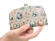 Flowers and Cats (Indigo) GAMAGUCHI Small Clasp Purse