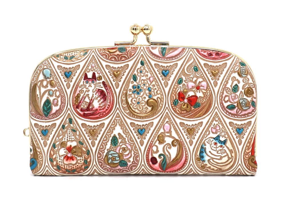 Flowers and Cats (Rose) GAMAGUCHI Small Clasp Purse