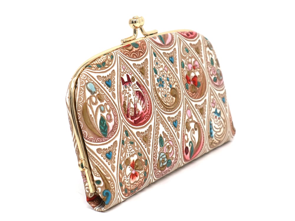 Flowers and Cats (Rose) GAMAGUCHI Small Clasp Purse