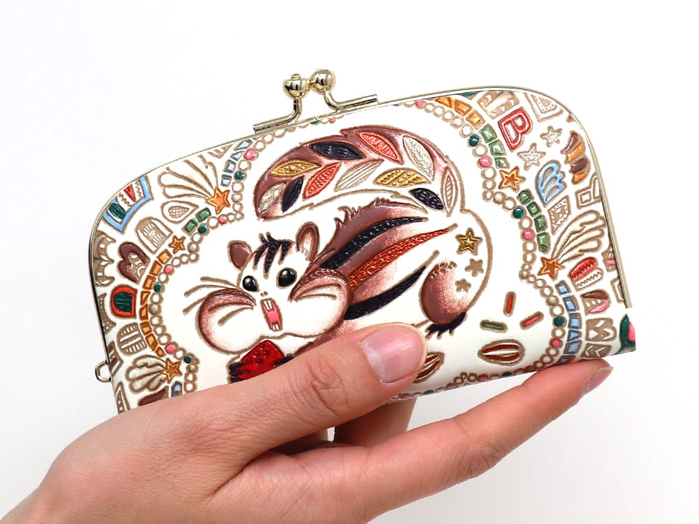 Foodie Squirrel GAMAGUCHI Small Clasp Purse