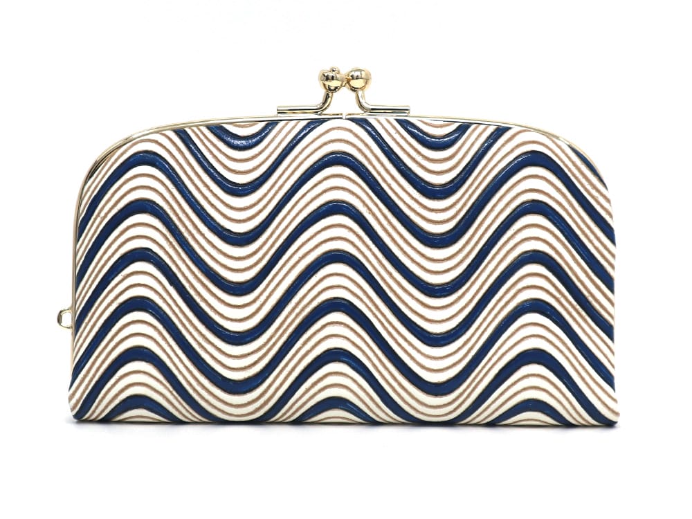 YOKONAMI Waves (Navy) GAMAGUCHI Small Clasp Purse