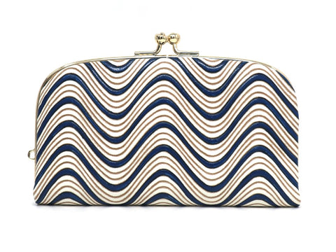 YOKONAMI Waves (Navy) GAMAGUCHI Small Clasp Purse