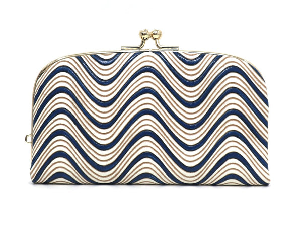 YOKONAMI Waves (Navy) GAMAGUCHI Small Clasp Purse