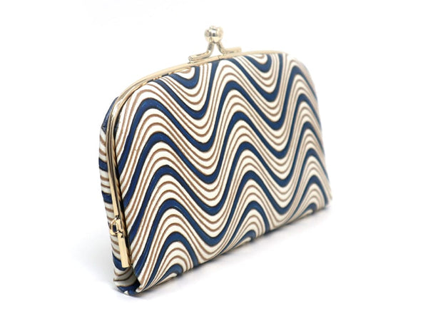YOKONAMI Waves (Navy) GAMAGUCHI Small Clasp Purse