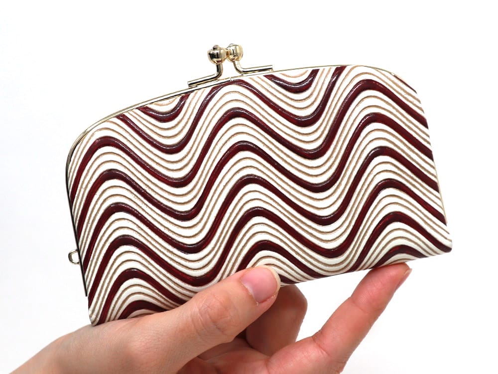 YOKONAMI Waves (Wine) GAMAGUCHI Small Clasp Purse