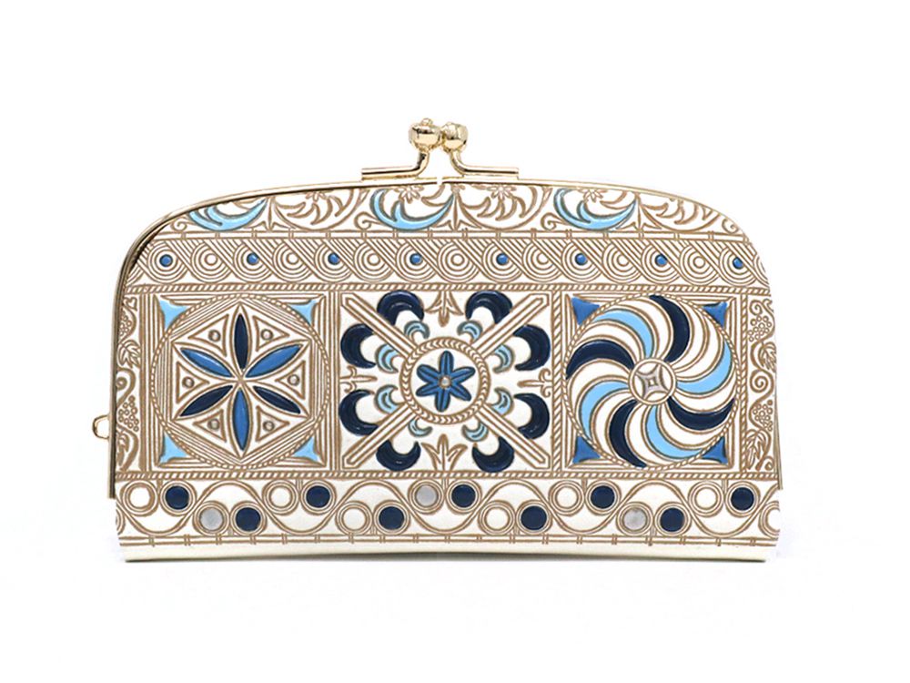 KINSHA - Persia Tiles (Blue) GAMAGUCHI Small Clasp Purse