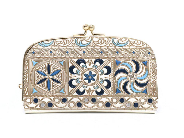 KINSHA - Persia Tiles (Blue) GAMAGUCHI Small Clasp Purse
