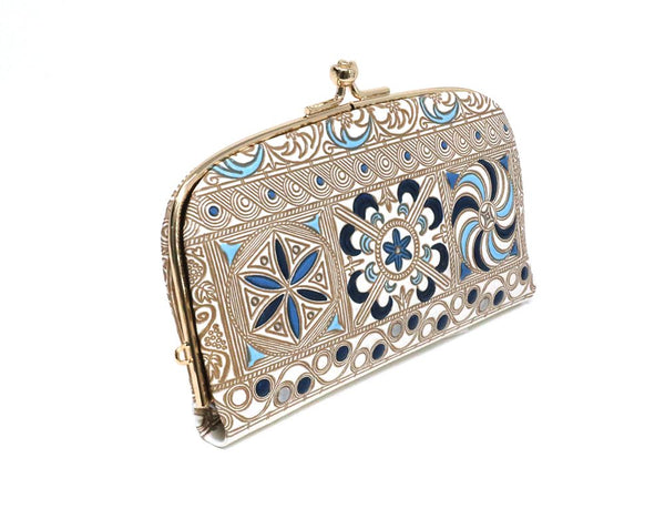KINSHA - Persia Tiles (Blue) GAMAGUCHI Small Clasp Purse