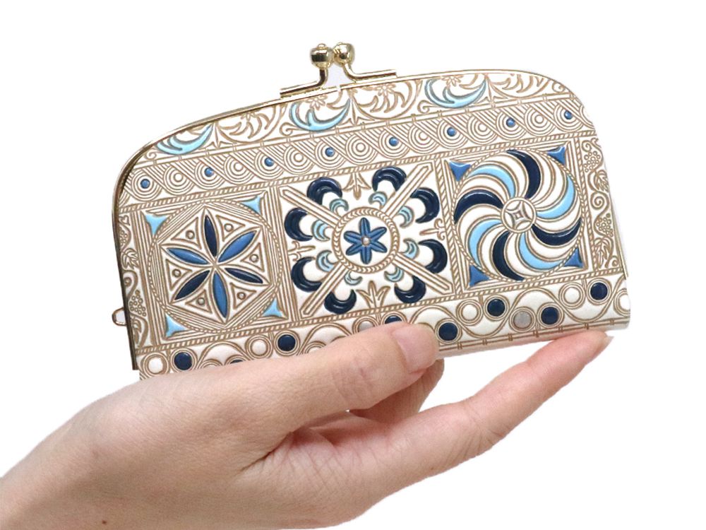 KINSHA - Persia Tiles (Blue) GAMAGUCHI Small Clasp Purse