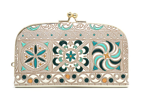 KINSHA - Persia Tiles (Green) GAMAGUCHI Small Clasp Purse