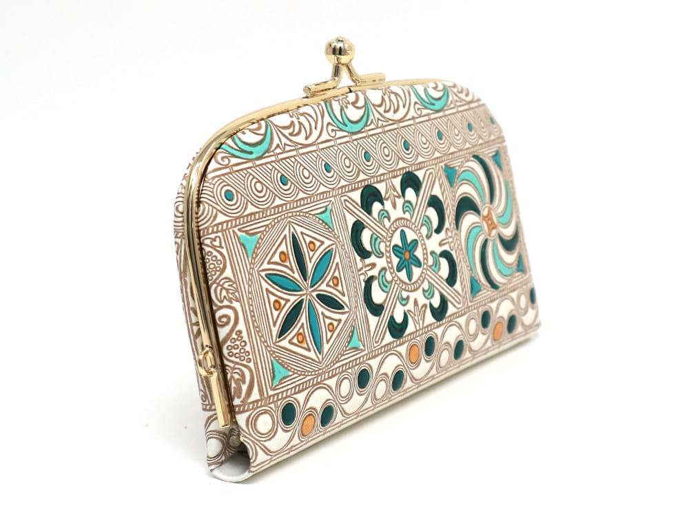 KINSHA - Persia Tiles (Green) GAMAGUCHI Small Clasp Purse