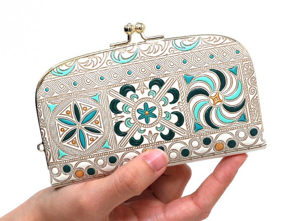 KINSHA - Persia Tiles (Green) GAMAGUCHI Small Clasp Purse