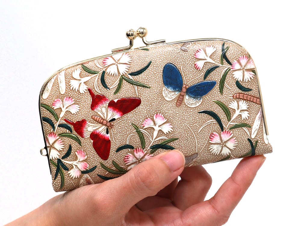 Dianthus Flowers GAMAGUCHI Small Clasp Purse