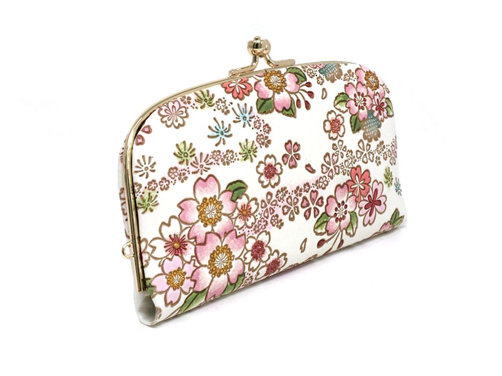 Dancing Cherry Blossoms GAMAGUCHI Small Clasp Purse